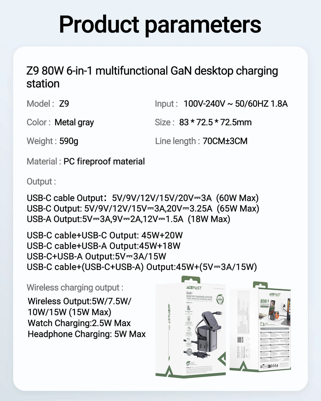 Chromacart ACEFAST 6 in 1 Multifunction 15W Magnetic Wireless Charging Station For iPhone 16 15 GaN PD65W Charging Cube USB C Fast Charging™