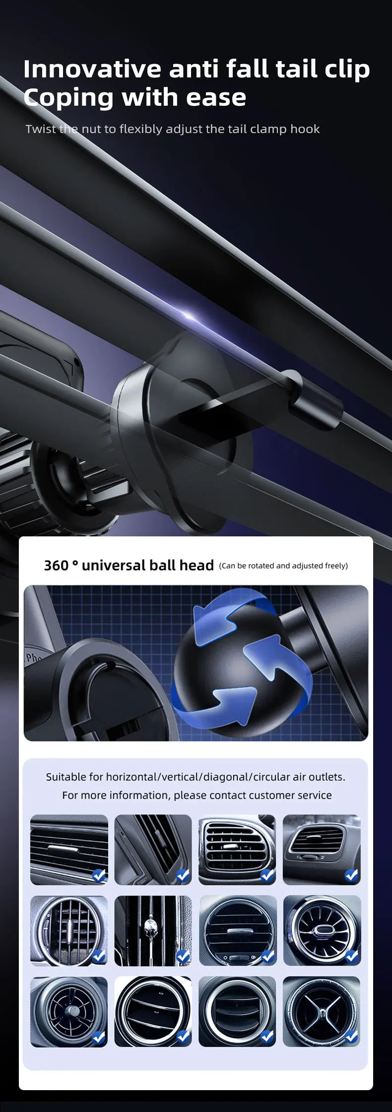 Chromacart HONGYUE 2025 new SD13 Car mobile phone holder 15W wireless charging. 66W magnetic charging head. All mobile phones can be used™