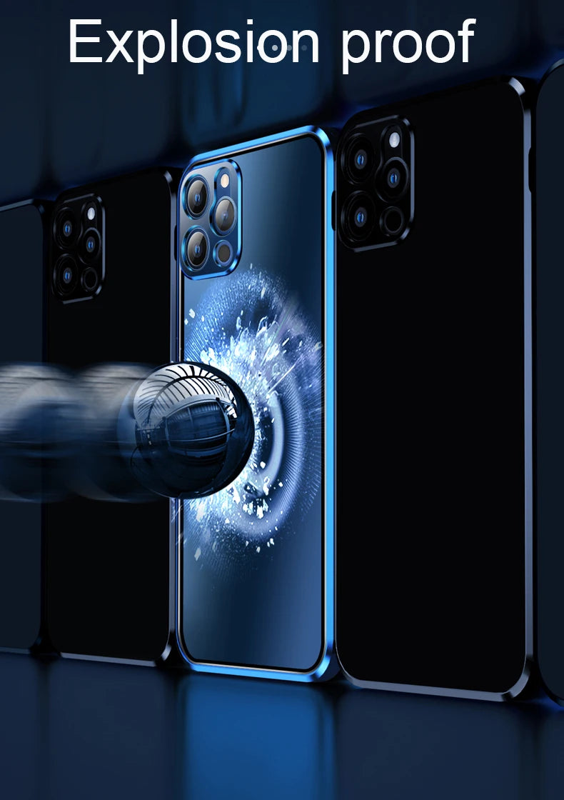 Chromacart 360 Double Sided Magnetic Adsorption Metal Case for iPhone 17 16 15 14 13 12  Pro Max Glass Cover Camera Lens Protector Film™