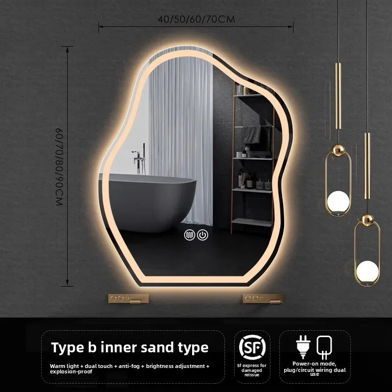 Lamp Dresser Makeup Mirror Makeup Dressing Mirror Smart Mirror  Vanity Shaped Cloud Bathroom Mirror Led Bathroom with