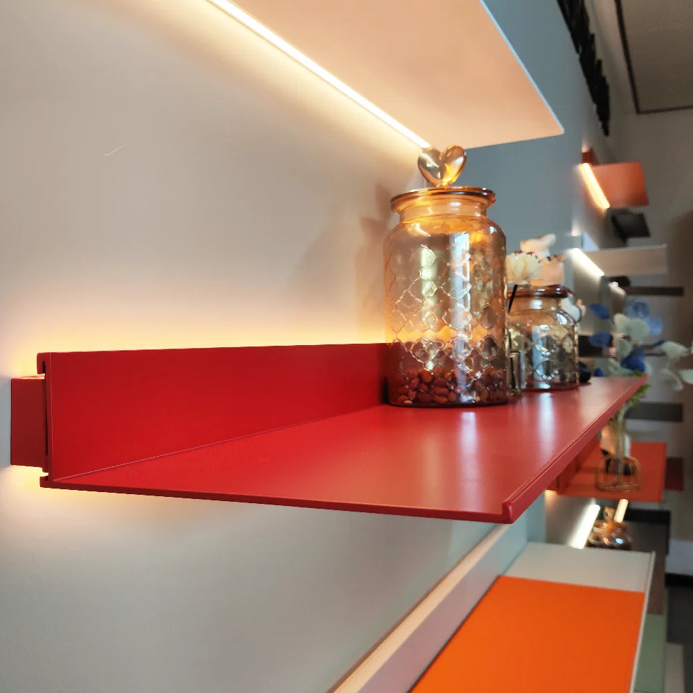 Solid Aluminum Alloy Shelves Industrial Wall-Mounted Set Of 3 Wall Shelves Metal Wall Decor Floating Shelves