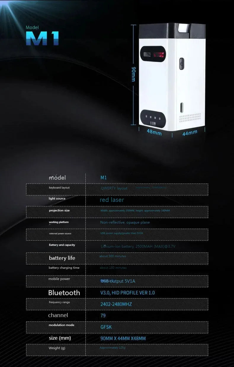 Chromacart Premium Bluetooth Wireless Laser Projection Virtual Keyboard As Phone Holder Can Power Phone Touch Air Typing Keyboard For Android IOS