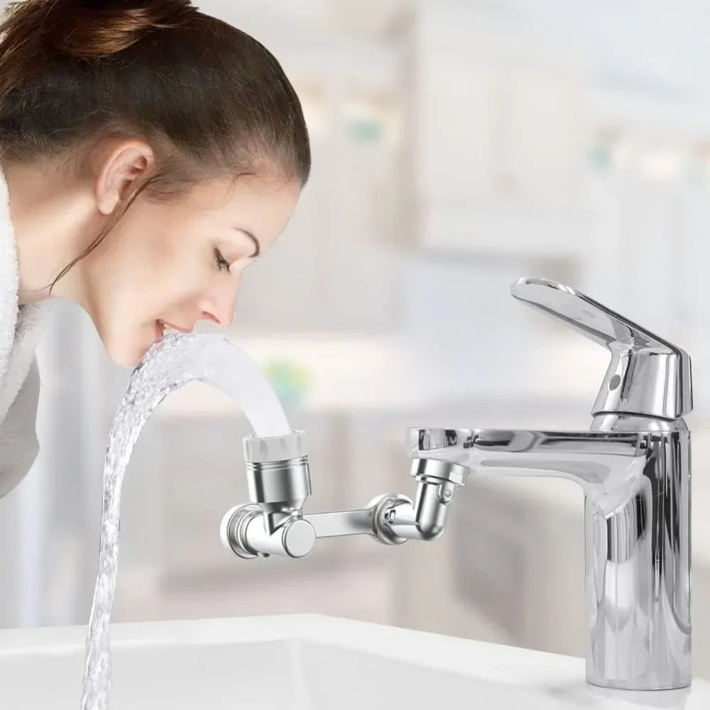 1080° Rotating 2-mode Faucet Nozzle Faucet Stainless Steel Arm Extension Faucet for 22/24MM Threaded Faucets