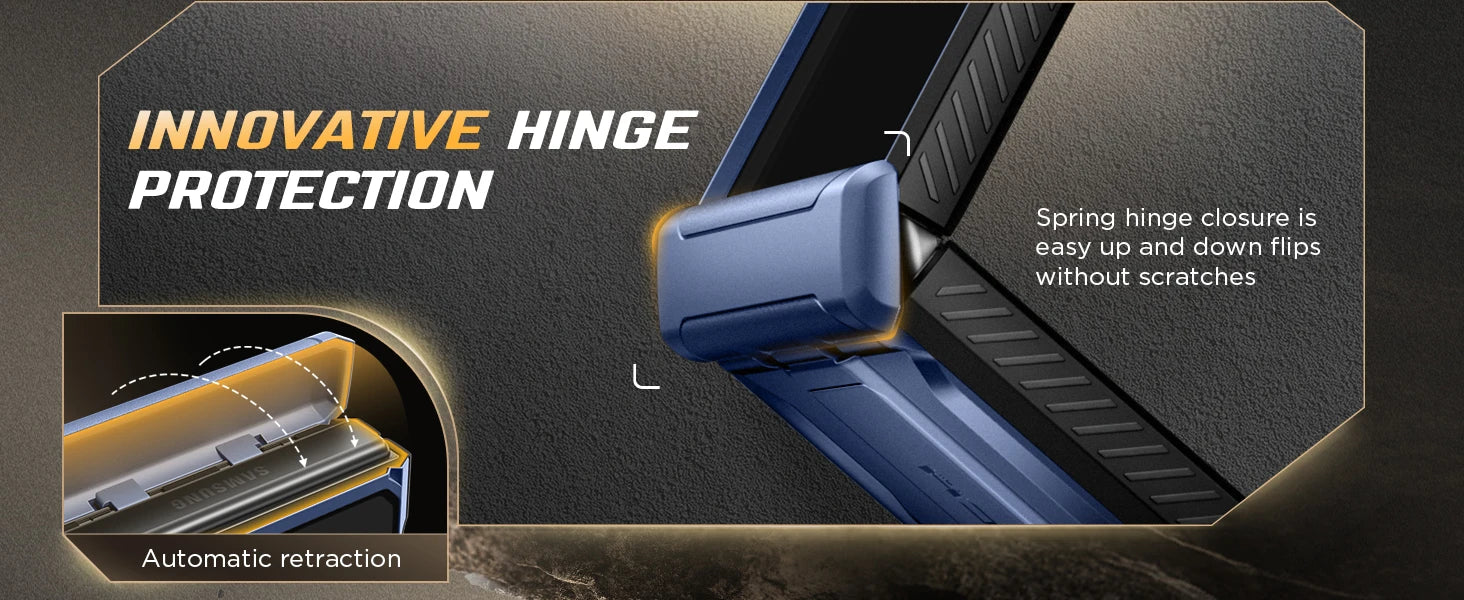 Chromacart For Galaxy Z Flip 7 Case with Kickstand & 360° Rotatable Belt-Clip Built-in Privacy Screen Protector Hinge Protection Phone Case™