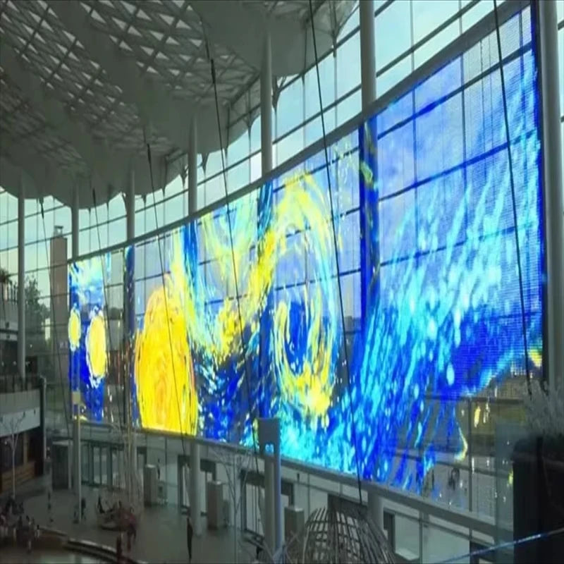 LED flexible transparent display screen P5 P6 P8 P10 size 1000 * 240mm 3840HZ refresh RGB indoor movable handheld display screen