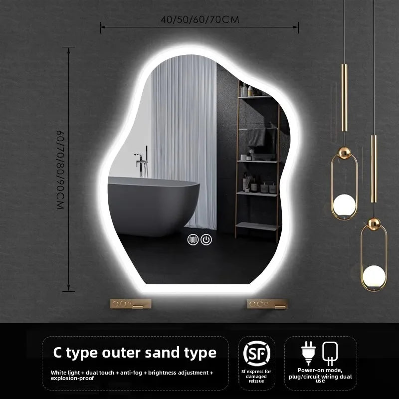 Lamp Dresser Makeup Mirror Makeup Dressing Mirror Smart Mirror  Vanity Shaped Cloud Bathroom Mirror Led Bathroom with