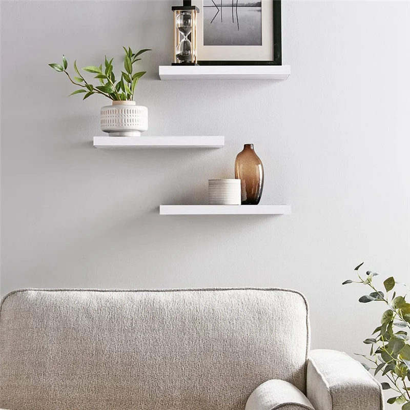 SOFT-Floating Shelves For Wall,16In Wood Wall Shelf For Room Decor/Storage/Display,For Bedroom,Bathroom,Living Room,Kitchen