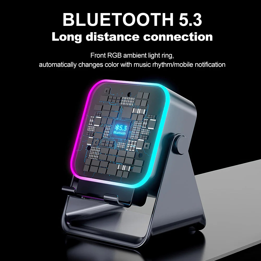 Chromacart Premium Auto induction Speaker Wireless Bluetooth Speaker Dual Mode RGB Ambient Light Portable Wireless Loudspeaker with Phone Stand