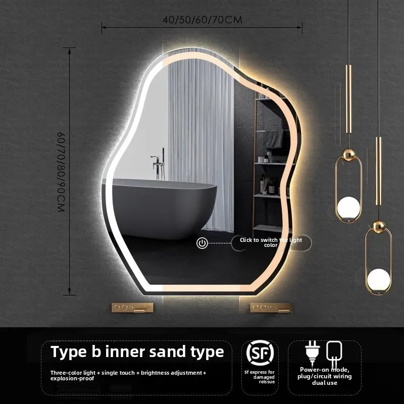 Lamp Dresser Makeup Mirror Makeup Dressing Mirror Smart Mirror  Vanity Shaped Cloud Bathroom Mirror Led Bathroom with