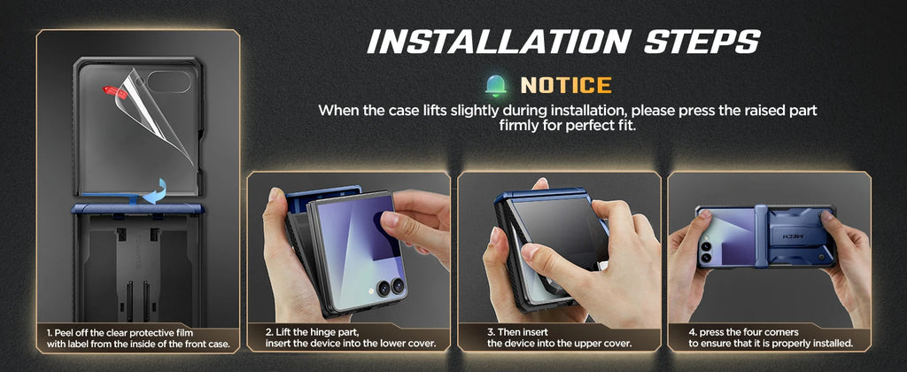 Chromacart For Galaxy Z Flip 7 Case with Kickstand & 360° Rotatable Belt-Clip Built-in Privacy Screen Protector Hinge Protection Phone Case™