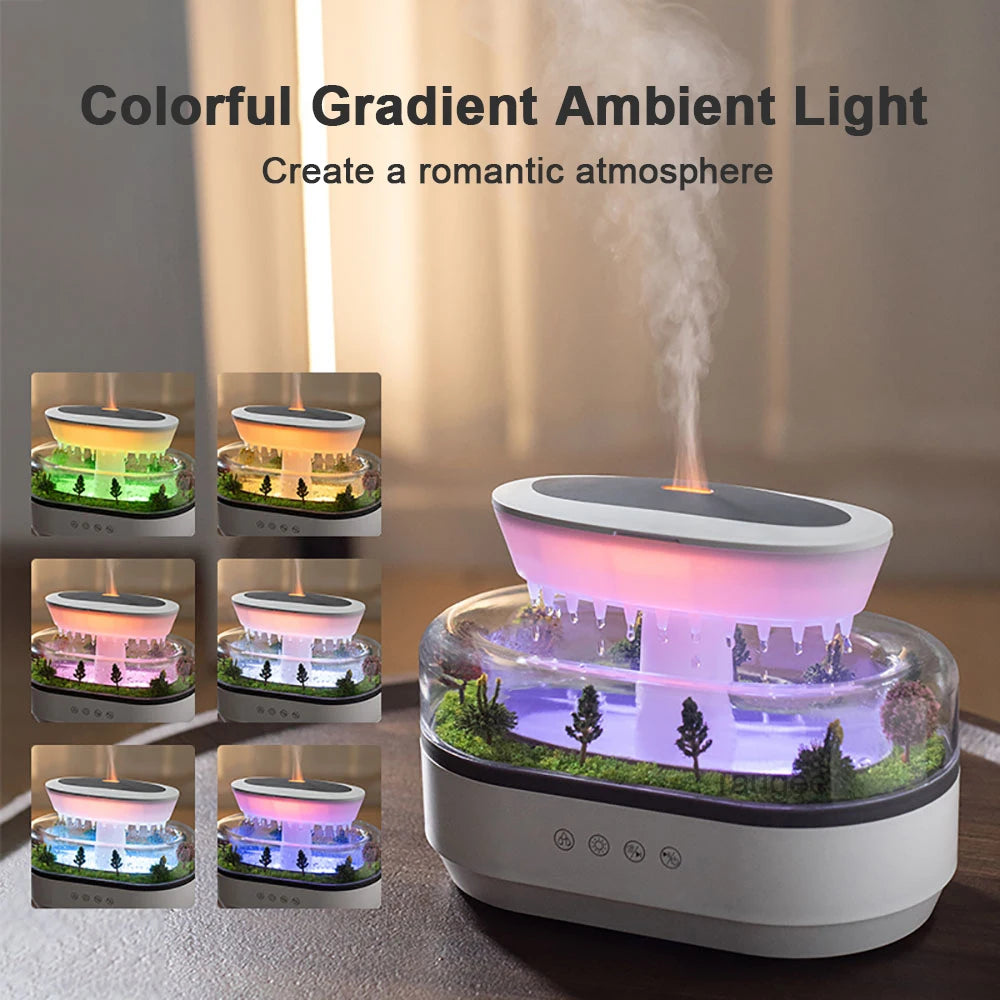Aroma Humidifier Raindrop Air Humidifier Essential Oil Diffuser Home Aromatherapy Fragrance Diffuser with Colorful Night Light