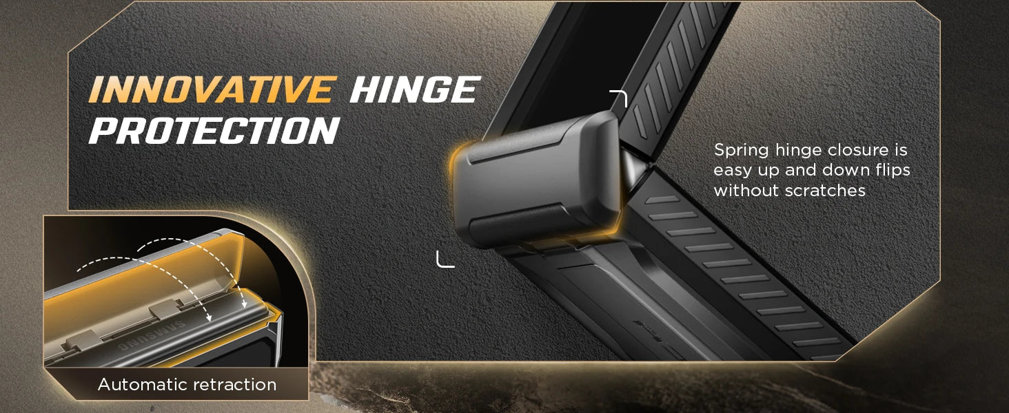 Chromacart For Galaxy Z Flip 7 Case with Kickstand & 360° Rotatable Belt-Clip Built-in Privacy Screen Protector Hinge Protection Phone Case™