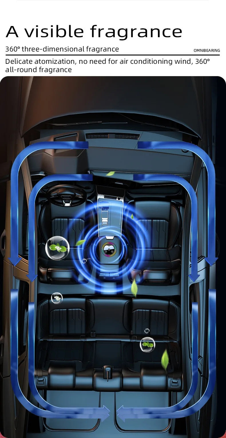 Car Perfume Air Freshener Essential Oil Fragrance Diffuser Smell Distributor USB Rechargeable Aromatherapy Scent Air Refresher