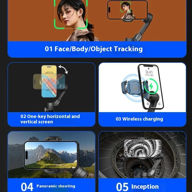 Chromacart Premium AOCHUAN Smart XPro 3 Axis Smartphone Gimbal Stabilizer For iphone And android Phone Stable shooting with RGB video fill light