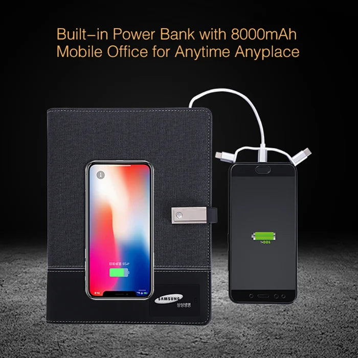 Chromacart PowerNote Wireless Charging Notebook (Built-In Power Bank)