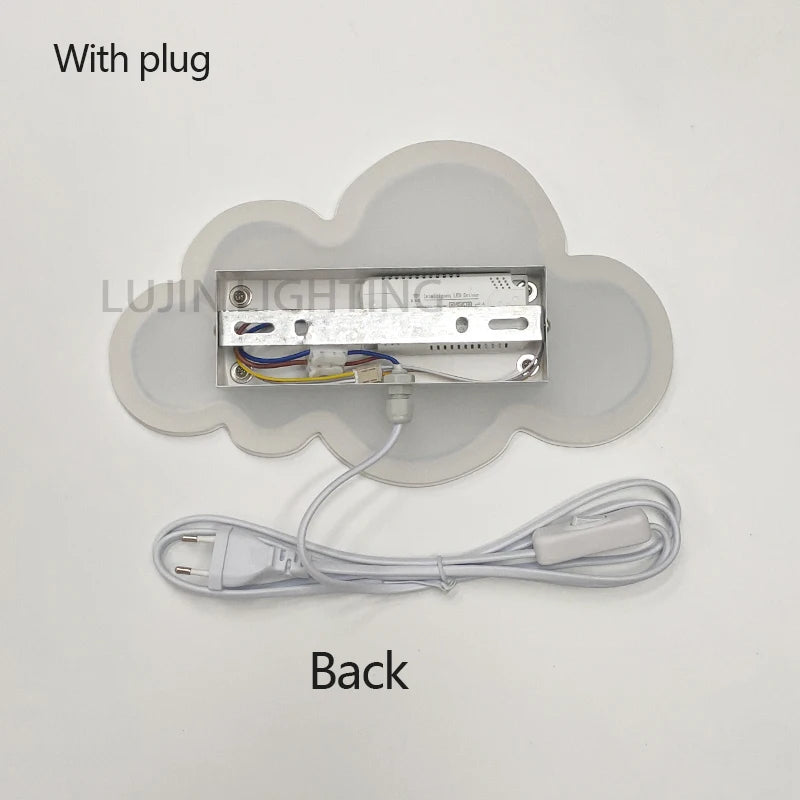 LED Cloud Wall Lamp With Plug Baby Room Bedroom Bed Living Dining Room Attic Creative Warm Decoration Wall Light AC110V-230V