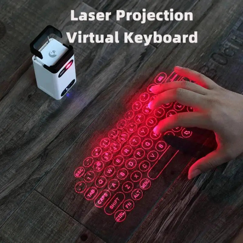 Chromacart Premium Bluetooth Wireless Laser Projection Virtual Keyboard As Phone Holder Can Power Phone Touch Air Typing Keyboard For Android IOS