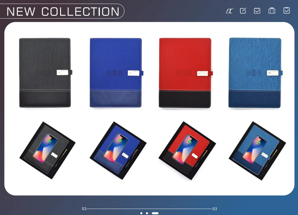 Chromacart PowerNote Wireless Charging Notebook (Built-In Power Bank)