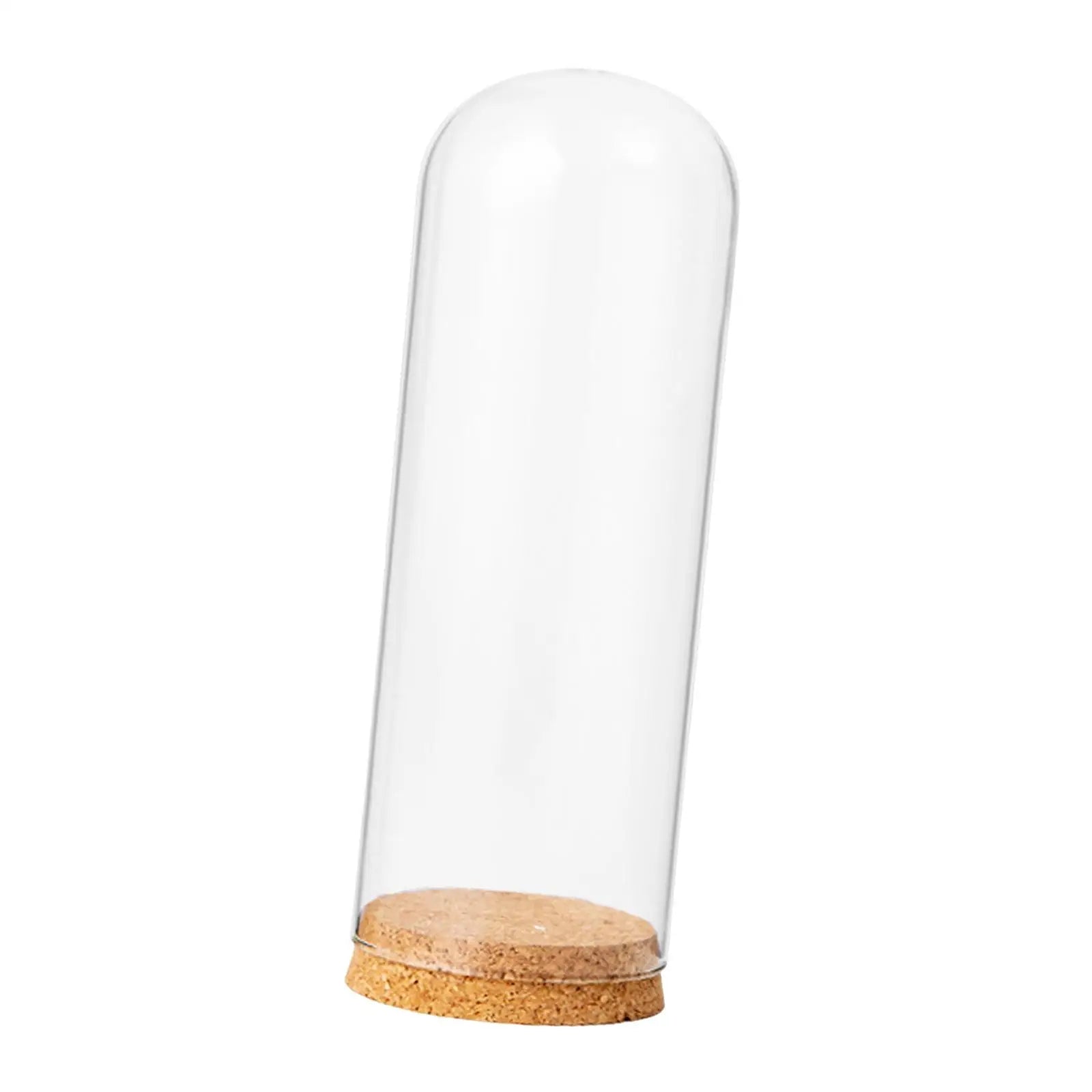 Glass Cloche Display Dome with Wooden Base Elegant Tabletop Decor for Home Weddings Events Perfect for Flowers Collectibles Cent