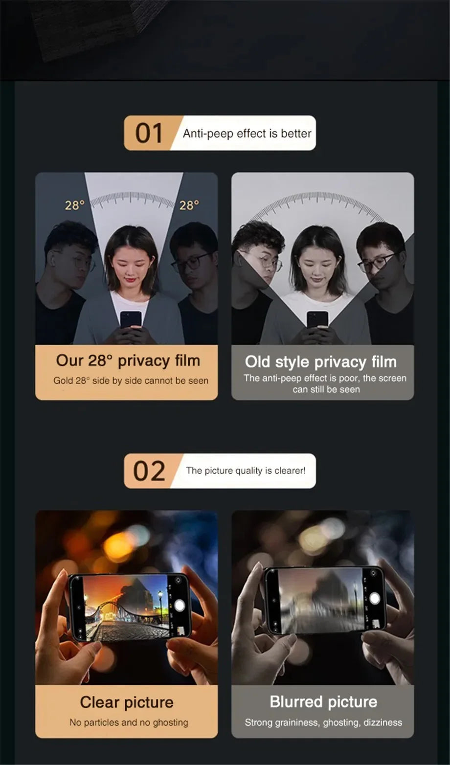 Chromacart 8K Anti-Spy Glass Film For iPhone 17 Air 16 15 14 13 12 11 PRO MAX Plus Privacy Screen Protectors For iPhone 17 Tempered Glass™