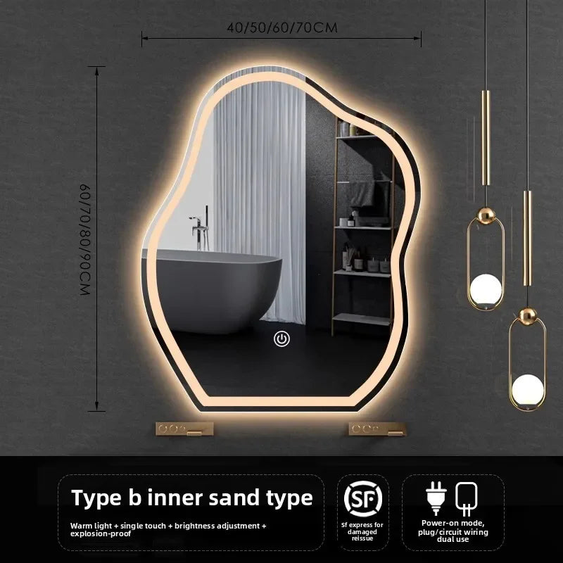 Lamp Dresser Makeup Mirror Makeup Dressing Mirror Smart Mirror  Vanity Shaped Cloud Bathroom Mirror Led Bathroom with