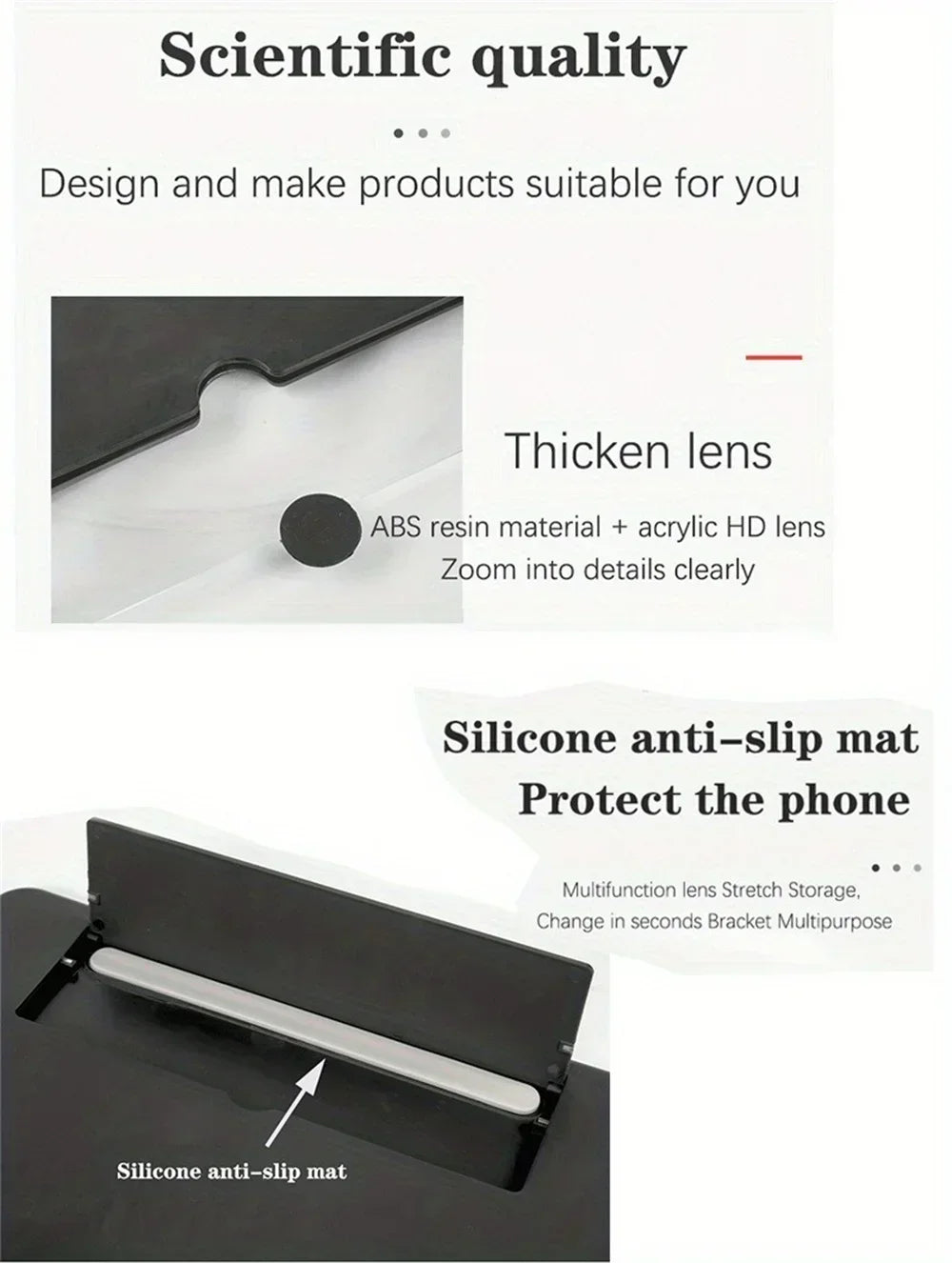 Chromacart Premium 12/10 inch Multi Functional Amplifier Mobile Phone Screen Amplifier HD Screen Magnifying Glass Anti Blue Light Eye Protection