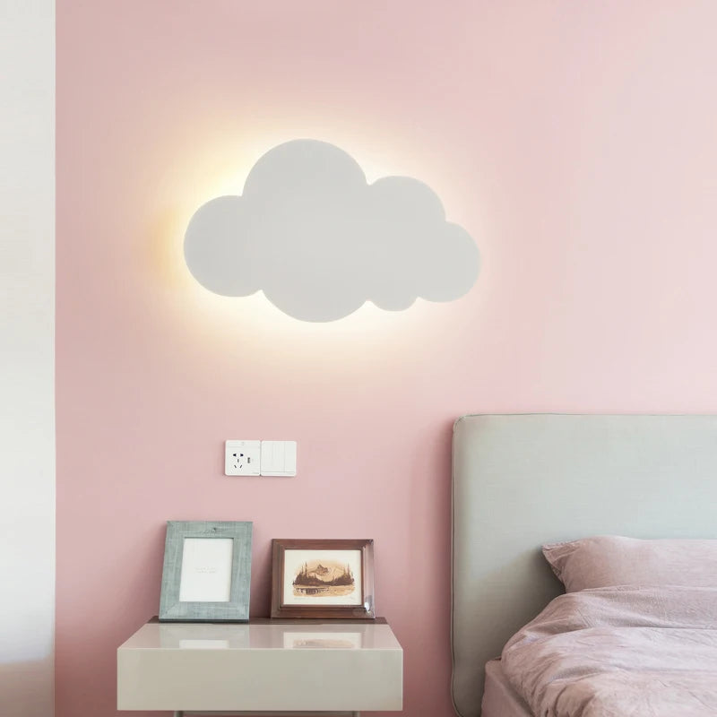 LED Cloud Wall Lamp With Plug Baby Room Bedroom Bed Living Dining Room Attic Creative Warm Decoration Wall Light AC110V-230V