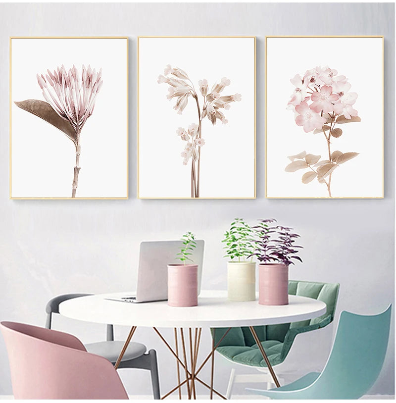 Botanical Flowers Posters and Prints Gallery Wall Art Canvas Painting Plant Wall Pictures for Living Room Home Decor