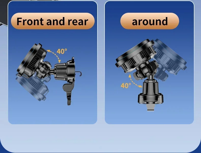 Chromacart Premium Ice Cooling Magnetic Wireless Car Charger Fast Charging Station for iPhone 16 15 14 13 12 Pro Max MacSafe Car Phone Holder Stand