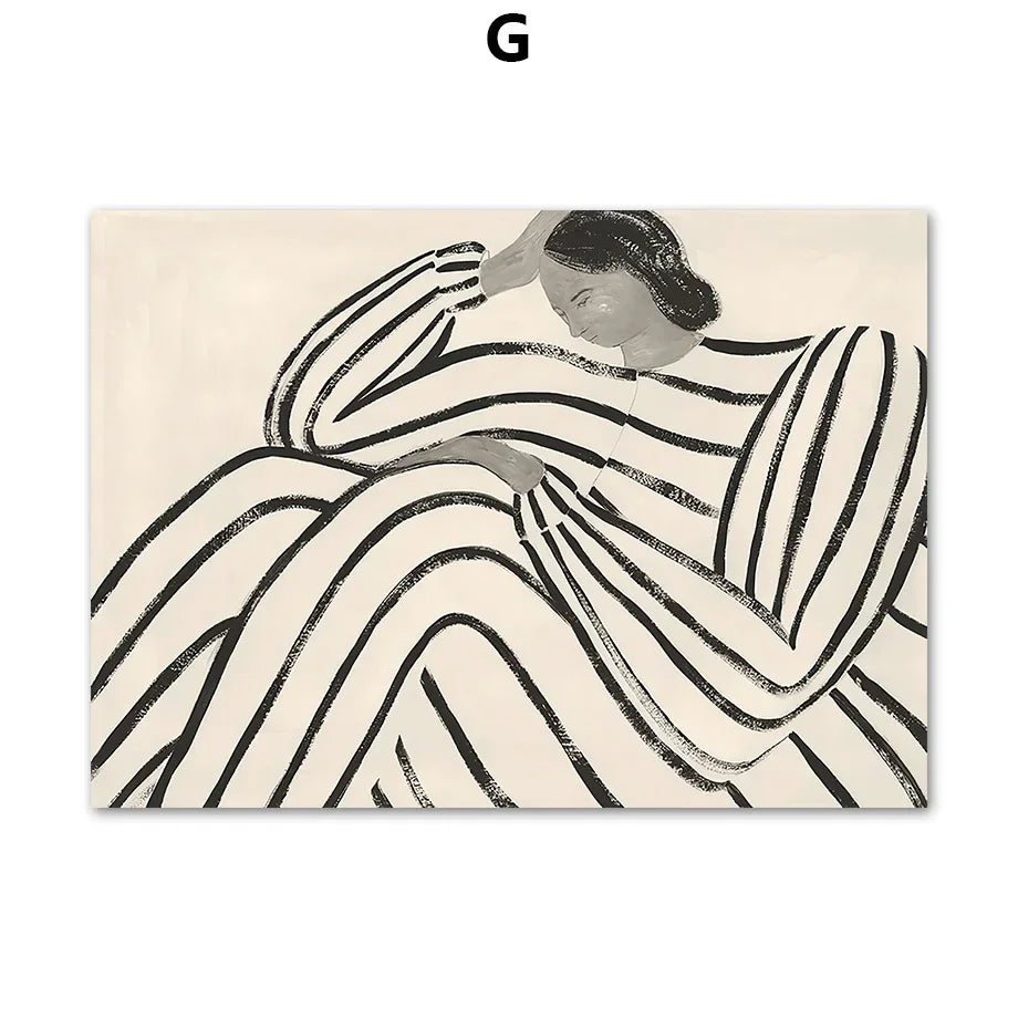 Modern Minimalist Wall Art Line Girl Body Abstract Bohemian HD Canvas Poster Print Home Bedroom Living Room Decoration