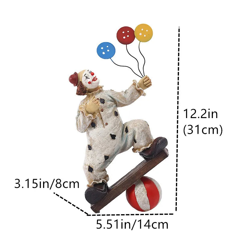 Resin Decorative Sculptures For Home Modern Statues And Figurines Living Room Decoration Desktop Table Circus Clown Ornaments