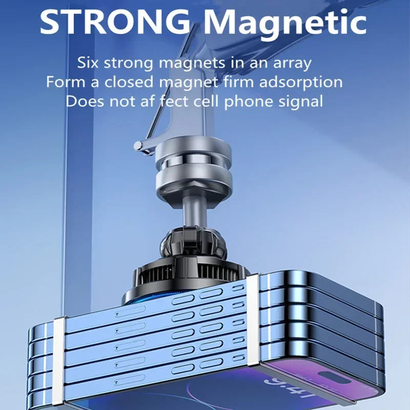 Chromacart Premium Ice Cooling Magnetic Wireless Car Charger Fast Charging Station for iPhone 16 15 14 13 12 Pro Max MacSafe Car Phone Holder Stand