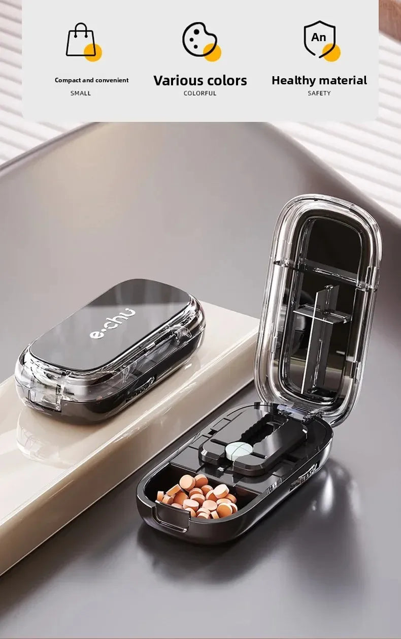 New Quartering Pill Cutter Storage Box Portable Drug Tablet Medicine Dustproof Divider Organizer Crusher Pill Cutter