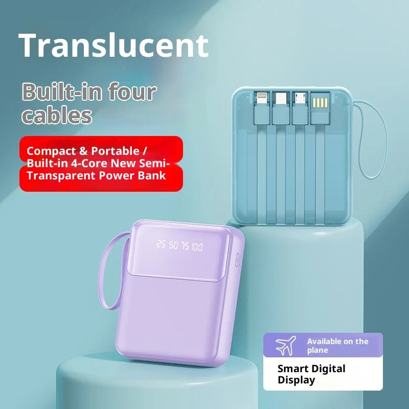 Chromacart Premium New mini 20000 mAh power bank with built in cable, compact, portable and fast charging power bank mini powerbank