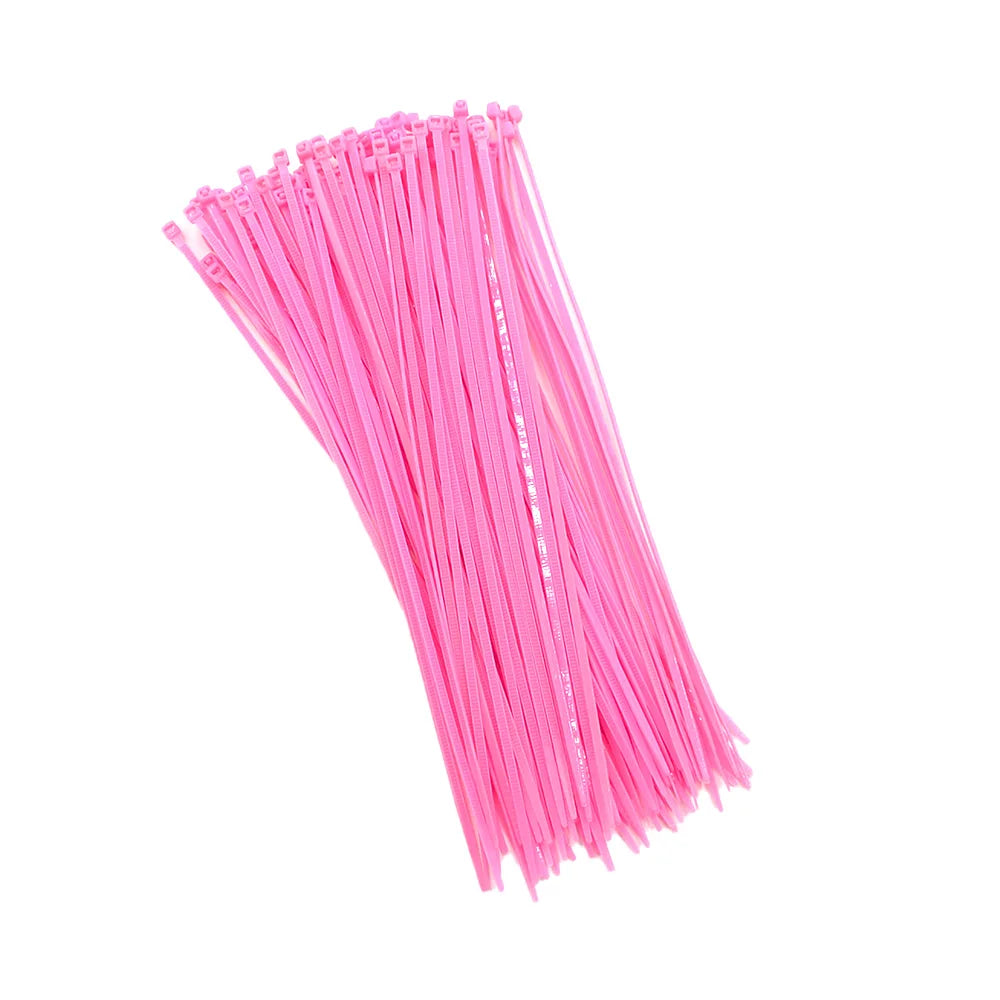 100pcs/bag cable tie Self-locking plastic nylon tie White Black  Colorful Organiser Fasten Cable Wire Cable Zip Ties