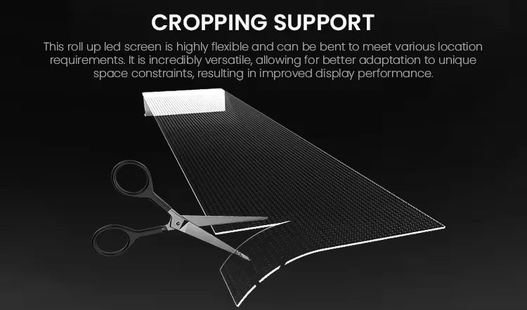 LED flexible transparent display screen P5 P6 P8 P10 size 1000 * 240mm 3840HZ refresh RGB indoor movable handheld display screen