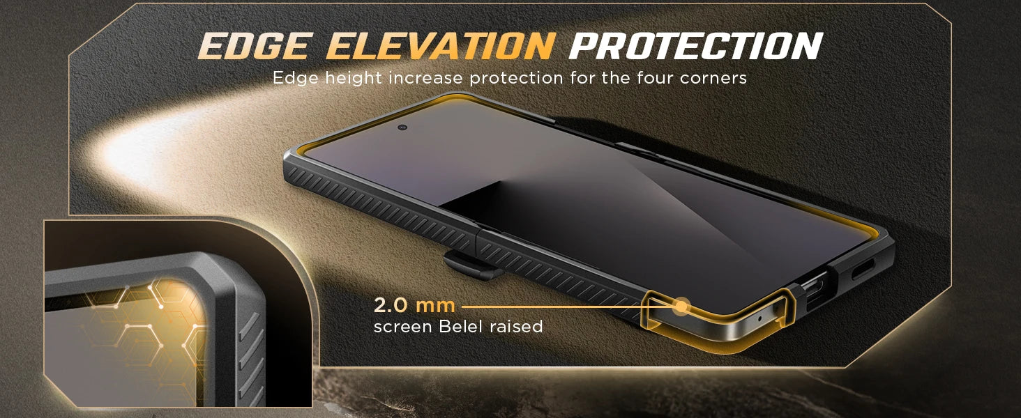 Chromacart For Galaxy Z Flip 7 Case with Kickstand & 360° Rotatable Belt-Clip Built-in Privacy Screen Protector Hinge Protection Phone Case™