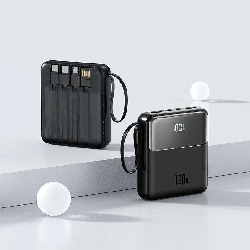 Chromacart Premium New mini 20000 mAh power bank with built in cable, compact, portable and fast charging power bank mini powerbank