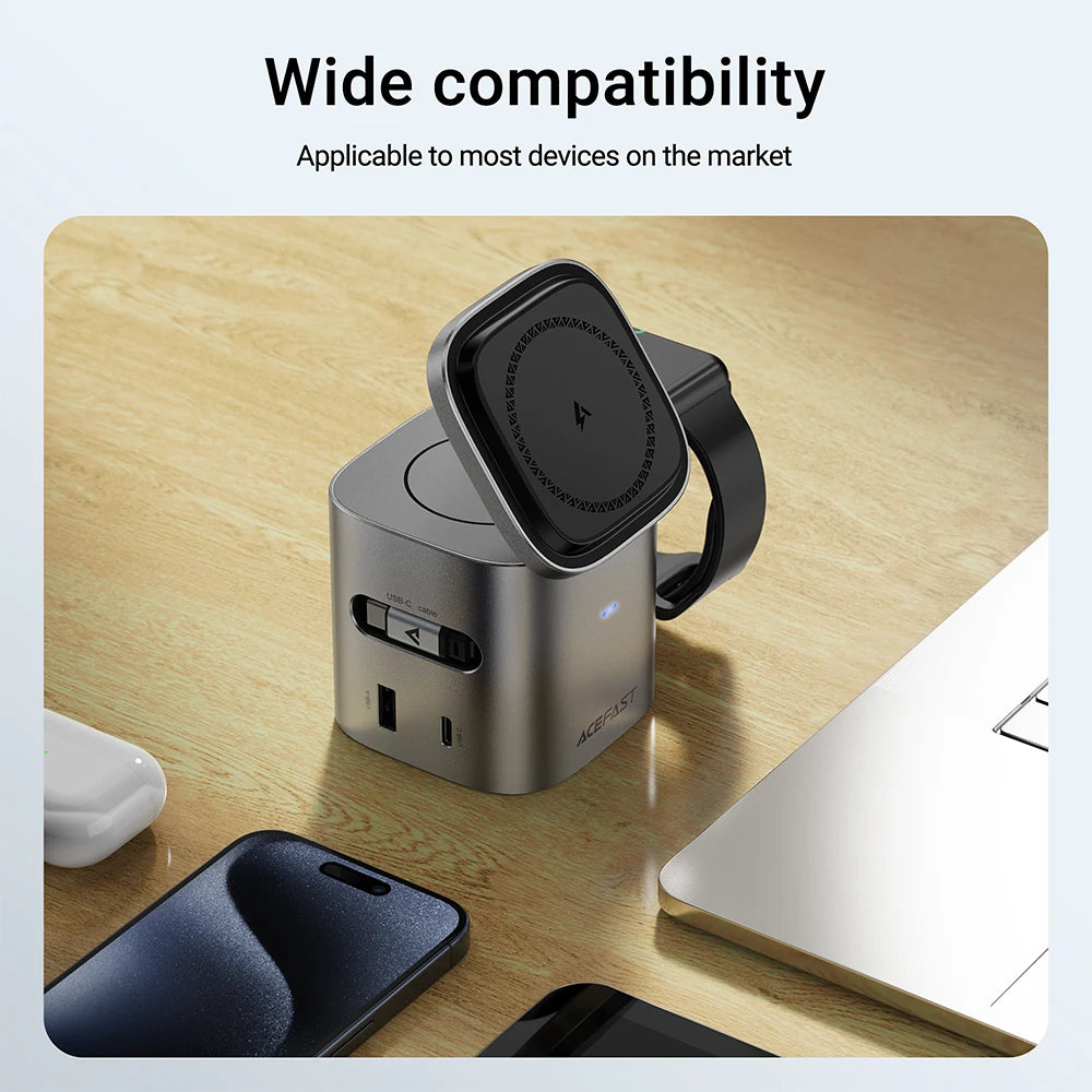 Chromacart ACEFAST 6 in 1 Multifunction 15W Magnetic Wireless Charging Station For iPhone 16 15 GaN PD65W Charging Cube USB C Fast Charging™
