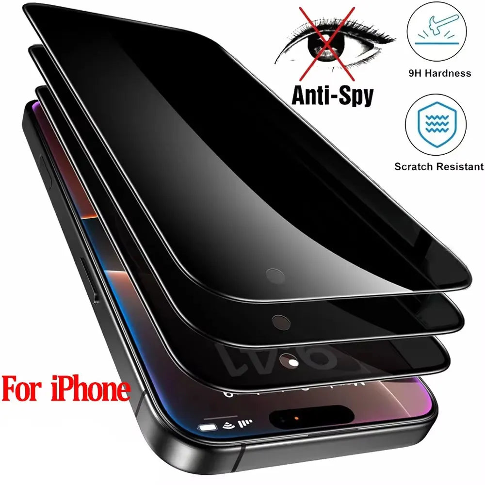 Chromacart 8K Anti-Spy Glass Film For iPhone 17 Air 16 15 14 13 12 11 PRO MAX Plus Privacy Screen Protectors For iPhone 17 Tempered Glass™
