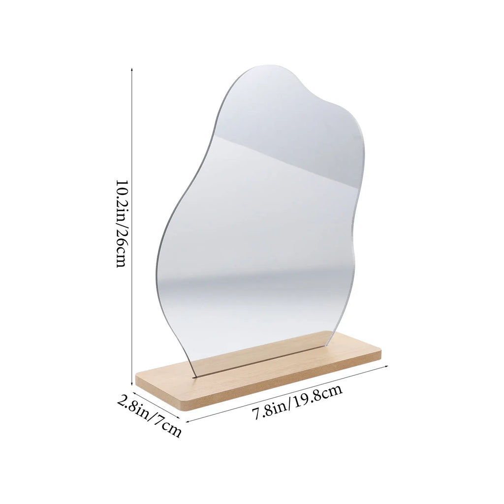 Cloud Mirror Aesthetic Makeup Desktop Wave-shaped Mirrors Decorative with Stand Tabletop Dressing