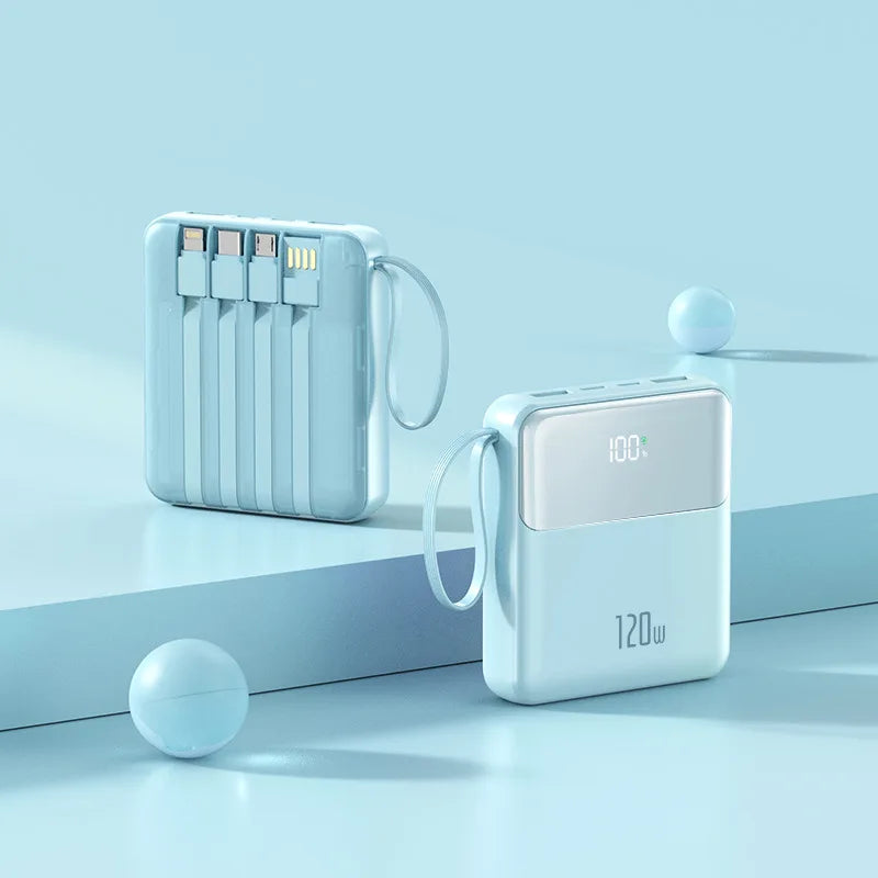 Chromacart Premium New mini 20000 mAh power bank with built in cable, compact, portable and fast charging power bank mini powerbank