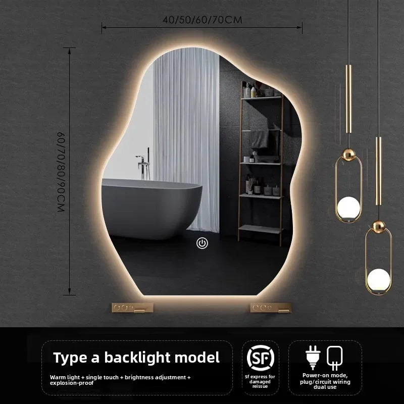Lamp Dresser Makeup Mirror Makeup Dressing Mirror Smart Mirror  Vanity Shaped Cloud Bathroom Mirror Led Bathroom with