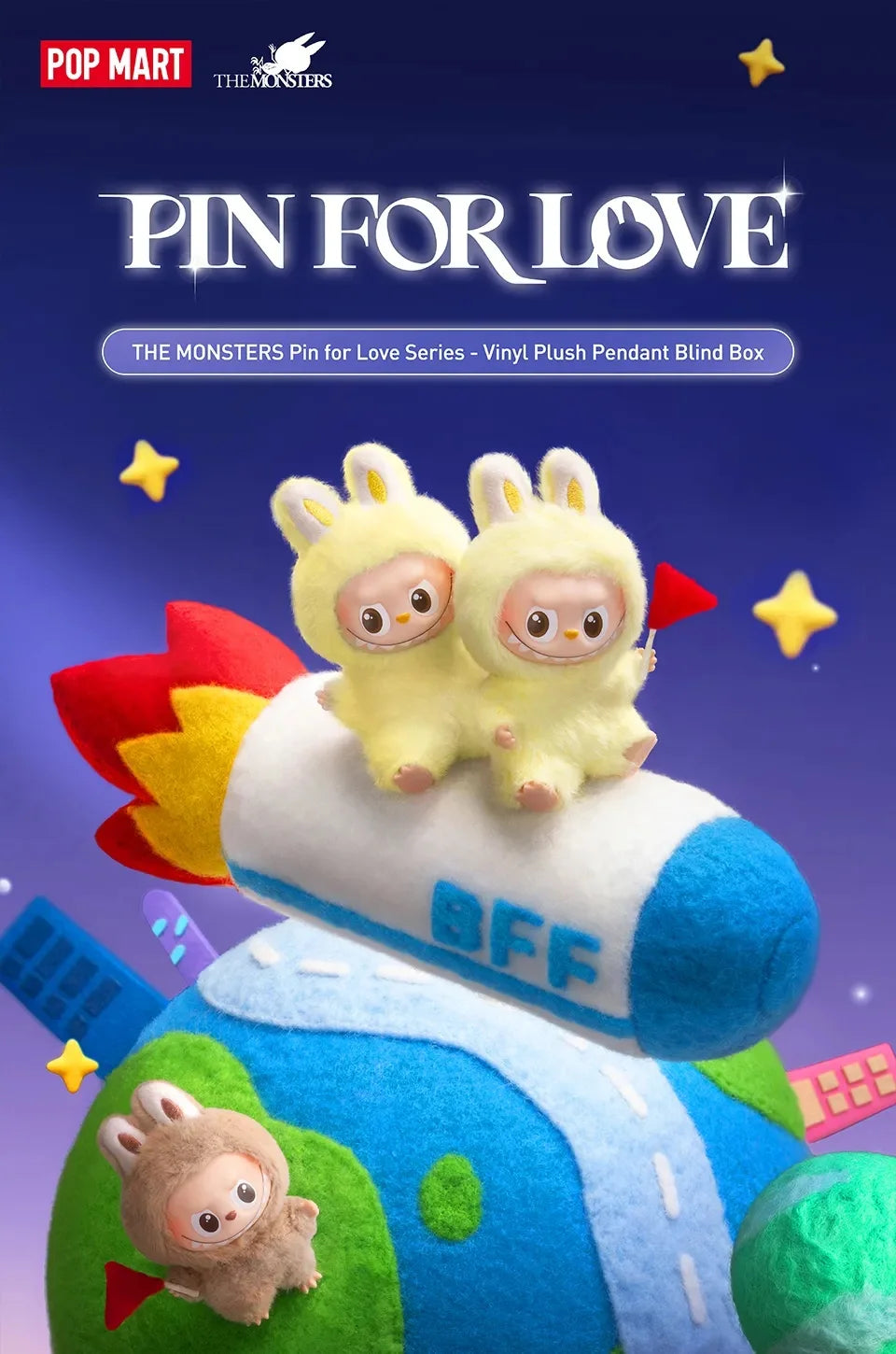 POP MART The Monsters Labubu V4 Pin for Love Series Mystery Blind Box Vinyl Face Plush Doll Pendant Keychain Toy Christmas Gifts