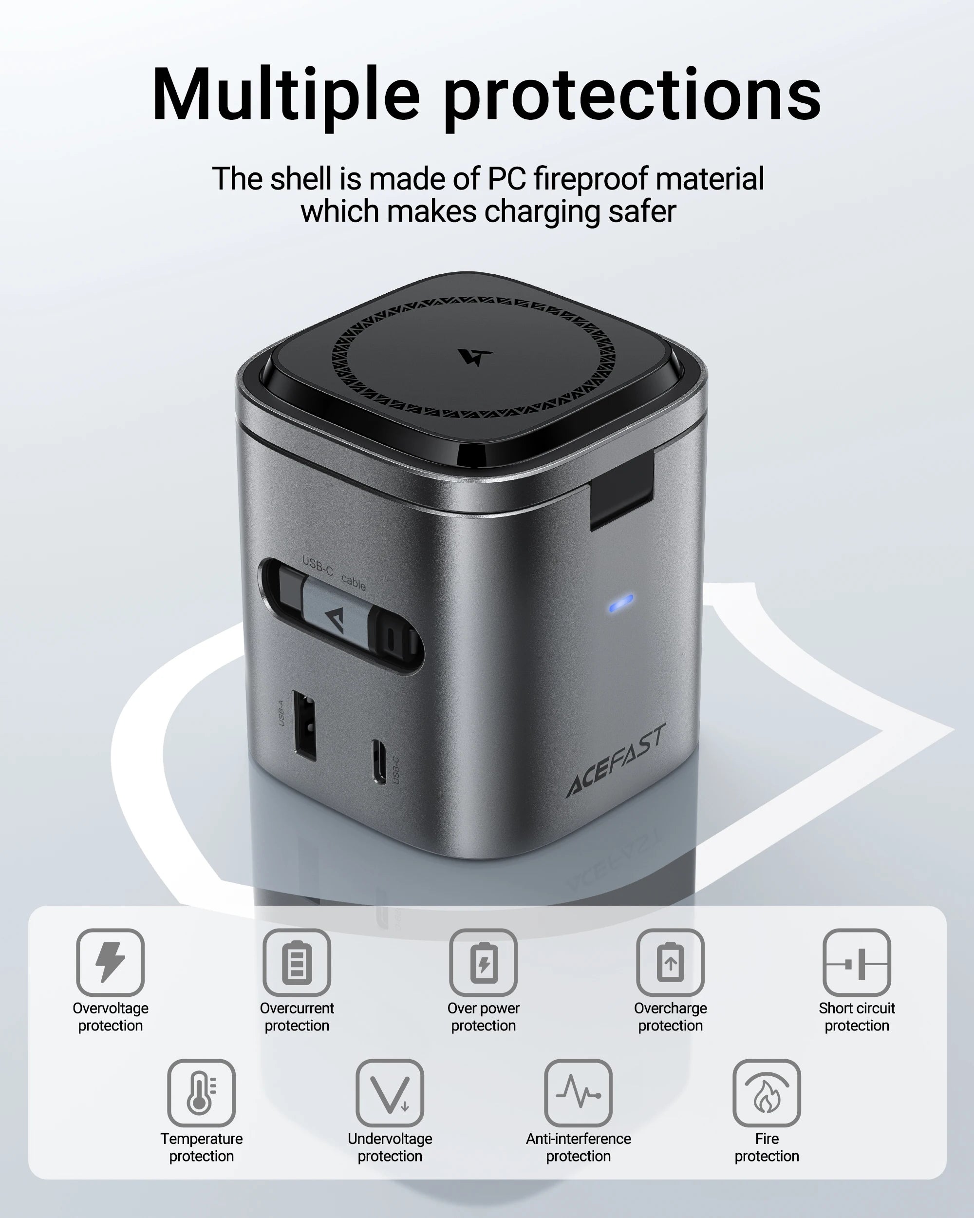 Chromacart ACEFAST 6 in 1 Multifunction 15W Magnetic Wireless Charging Station For iPhone 16 15 GaN PD65W Charging Cube USB C Fast Charging™