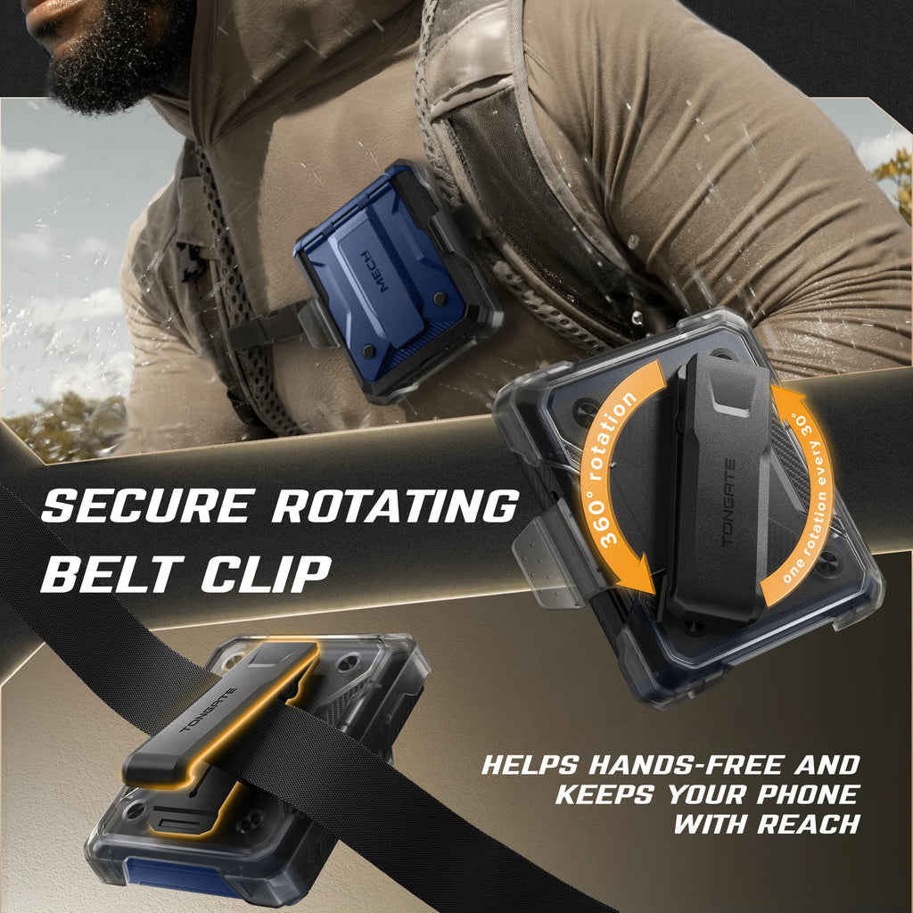 Chromacart For Galaxy Z Flip 7 Case with Kickstand & 360° Rotatable Belt-Clip Built-in Privacy Screen Protector Hinge Protection Phone Case™