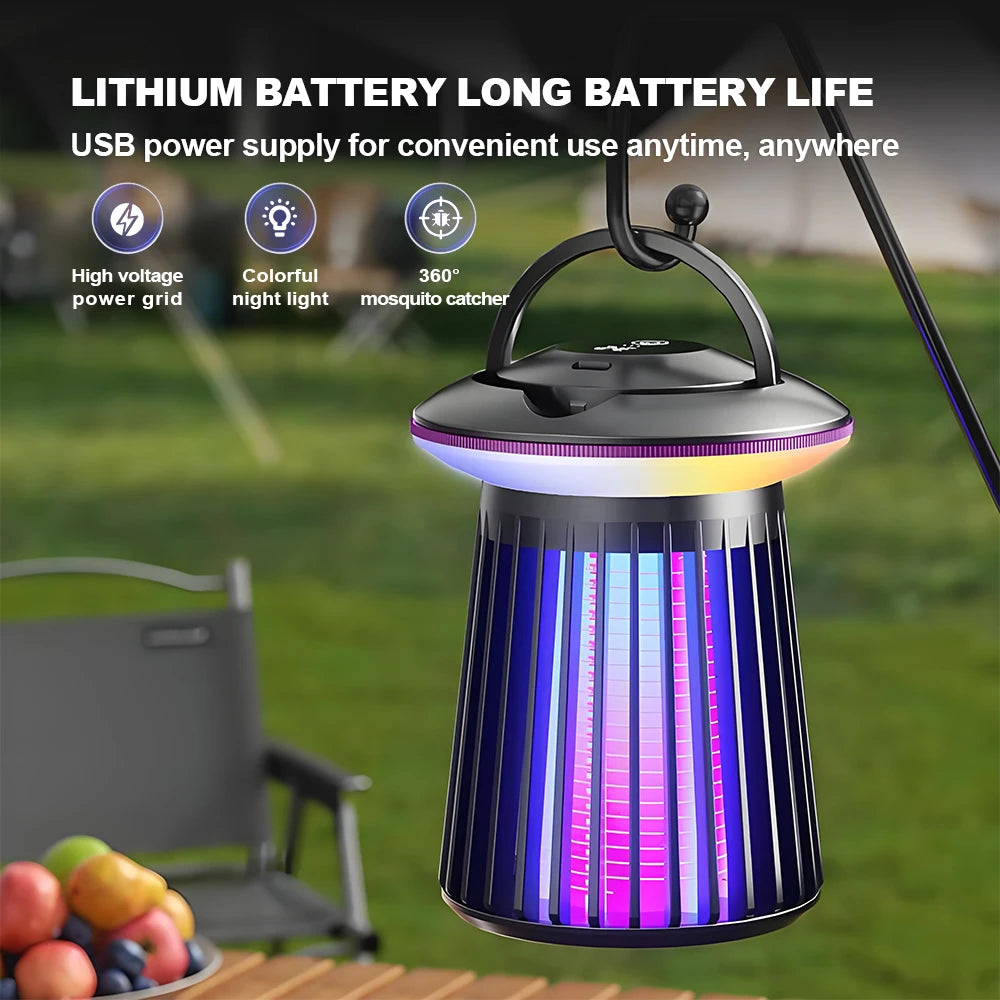 Electric Mosquito Killer Lamp USB Rechargeable Killer Repellent UV Light Bedroom Outdoor Camping Anti Mosquito Trap Mute Light
