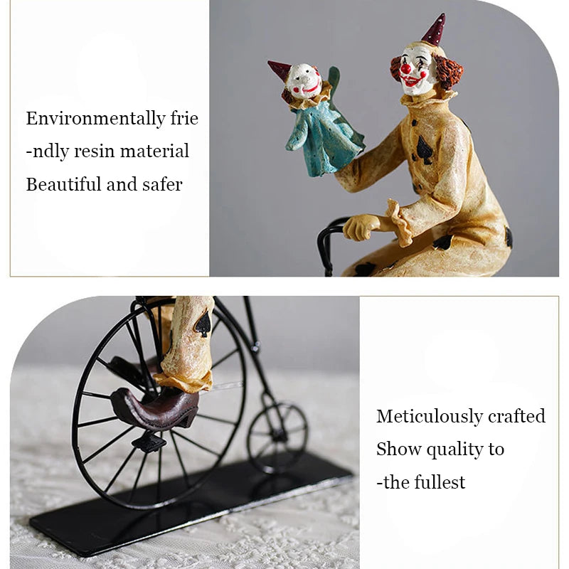 Resin Decorative Sculptures For Home Modern Statues And Figurines Living Room Decoration Desktop Table Circus Clown Ornaments
