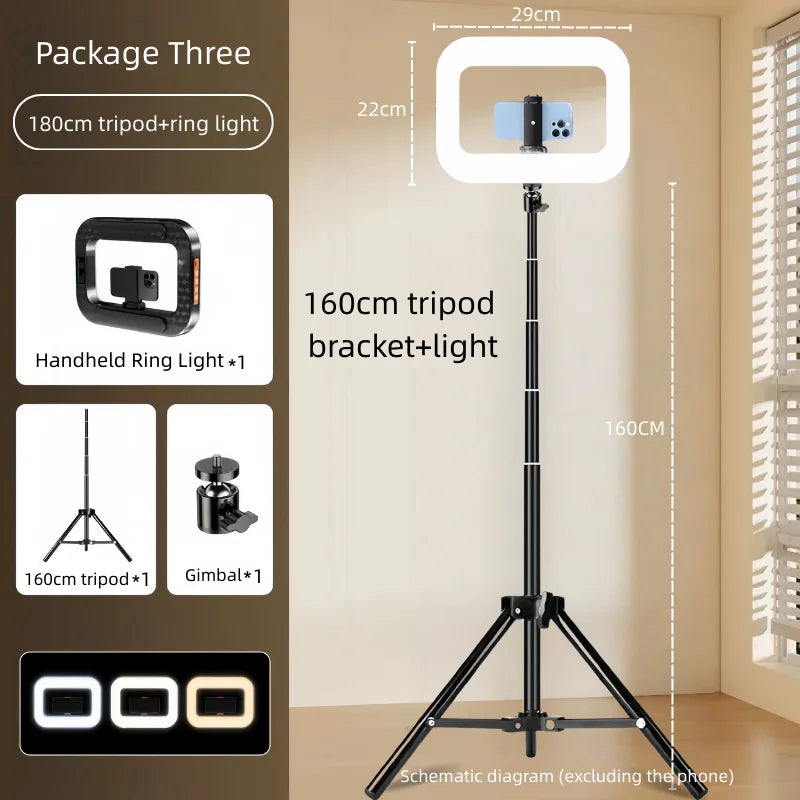 Chromacart Handheld LED Ring Light Rechargeable Portable Fill Light for Mobile Phone Live Broadcast Photography Desktop Rabbit Cage Selfie™