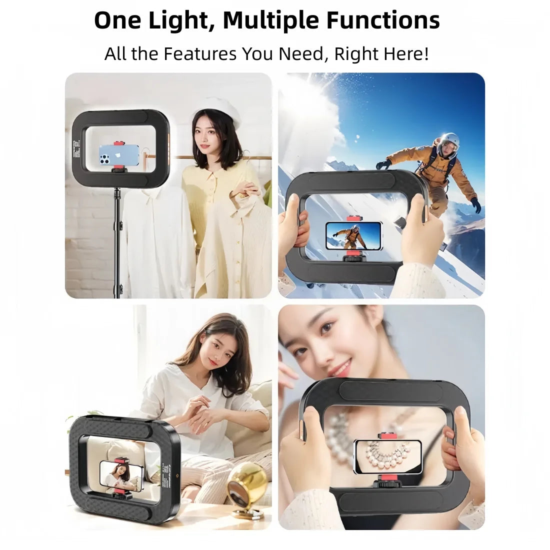 Chromacart Handheld LED Ring Light Rechargeable Portable Fill Light for Mobile Phone Live Broadcast Photography Desktop Rabbit Cage Selfie™